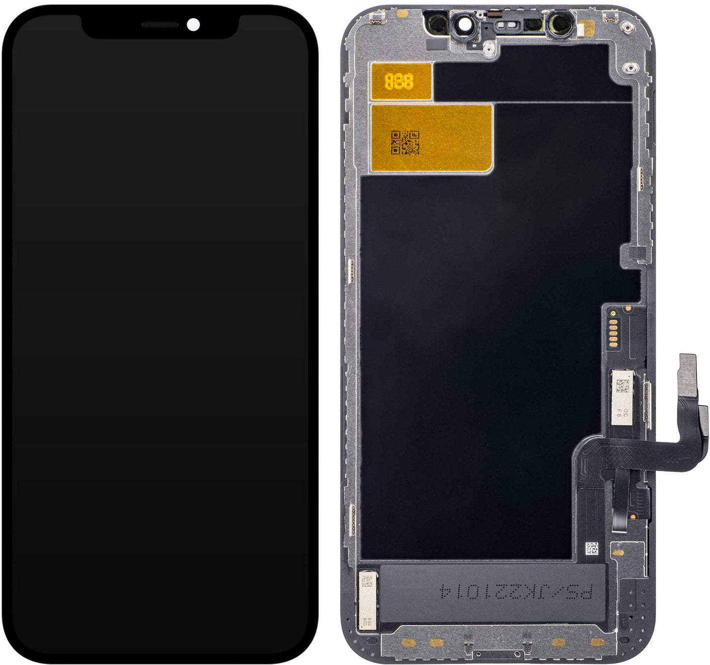 Displej s dotykovou obrazovkou JK pre Apple iPhone 12 / 12 Pro, s rámom, verzia LCD In-Cell IC Movable, čierna