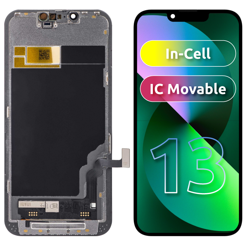 Displej s dotykovou obrazovkou JK pre Apple iPhone 13, s rámom, verzia LCD In-Cell IC Movable, čierna