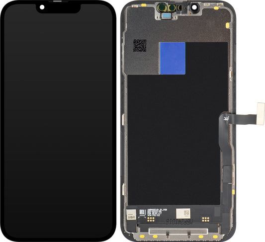 Dotykový displej JK pre Apple iPhone 13 Pro, s rámom, verzia s pohyblivým LCD displejom s integrovaným integrovaným obvodom, čierny
