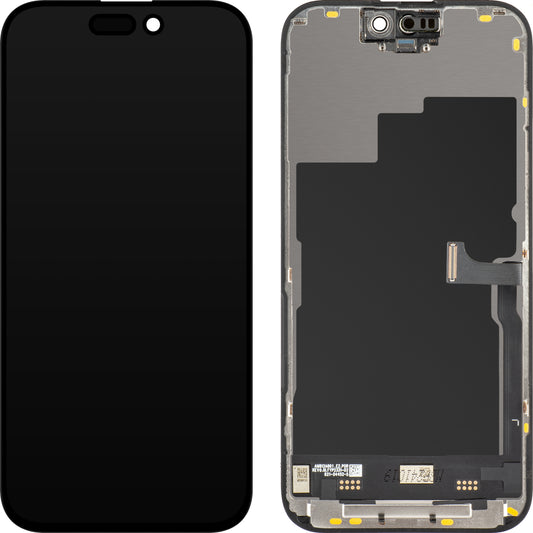 Displej s dotykovou obrazovkou JK pre Apple iPhone 15 Pro, s rámom, verzia LCD In-Cell IC Movable, čierna