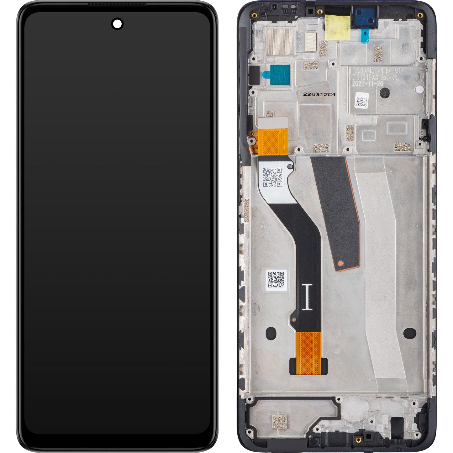 Dotykový displej Motorola Moto Moto G51 5G, s rámom, čierny, servisný balík 5D68C20028