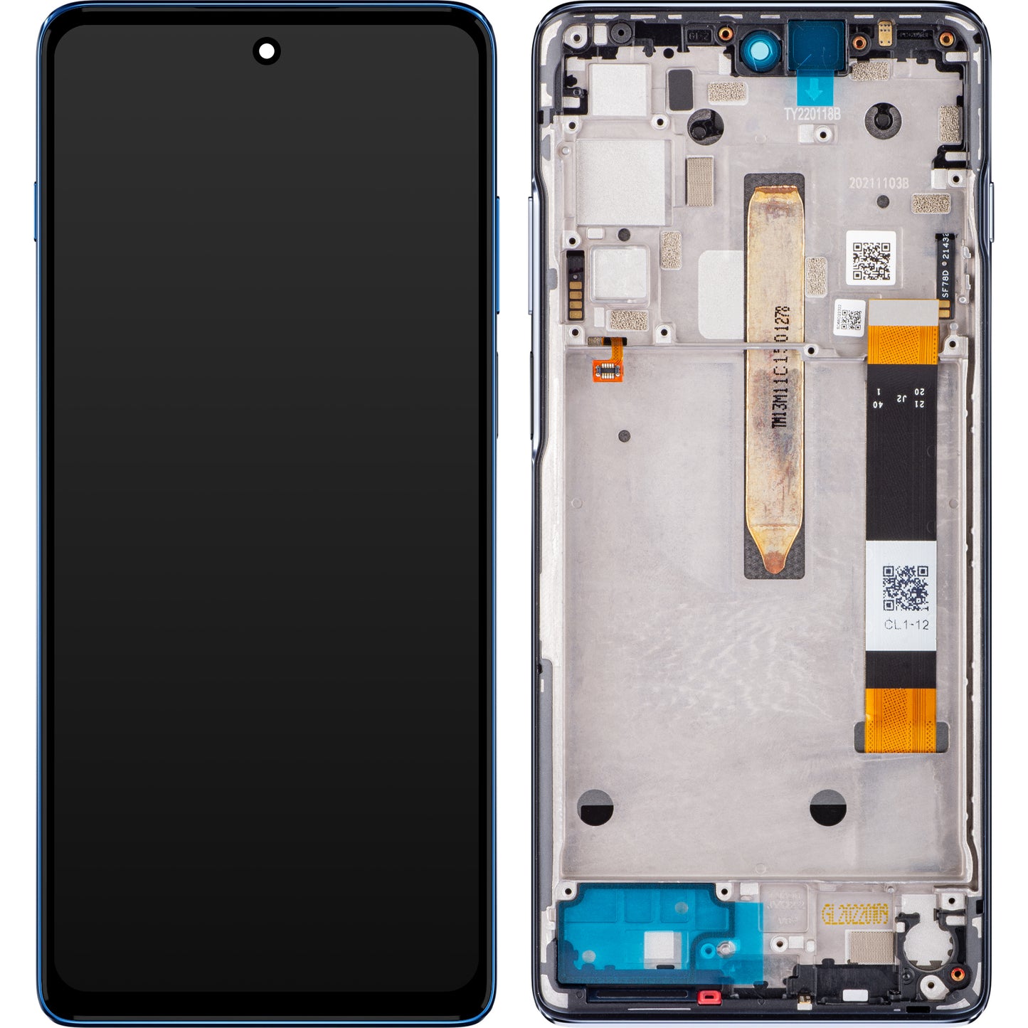 Motorola Moto Moto G200 5G dotykový displej, s rámom, modrý, servisný balík 5D68C20181