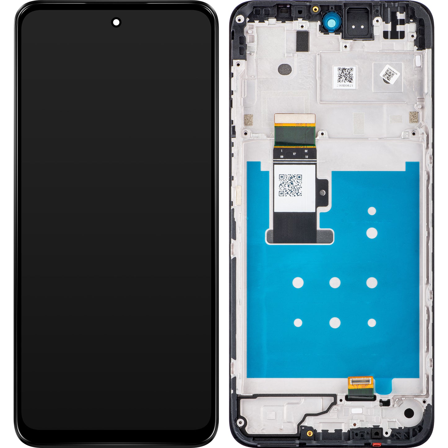 Motorola Moto G13 dotykový displej s dotykovým sklom, s rámom, čierny (matný uhlík), servisný balík 5D68C22318