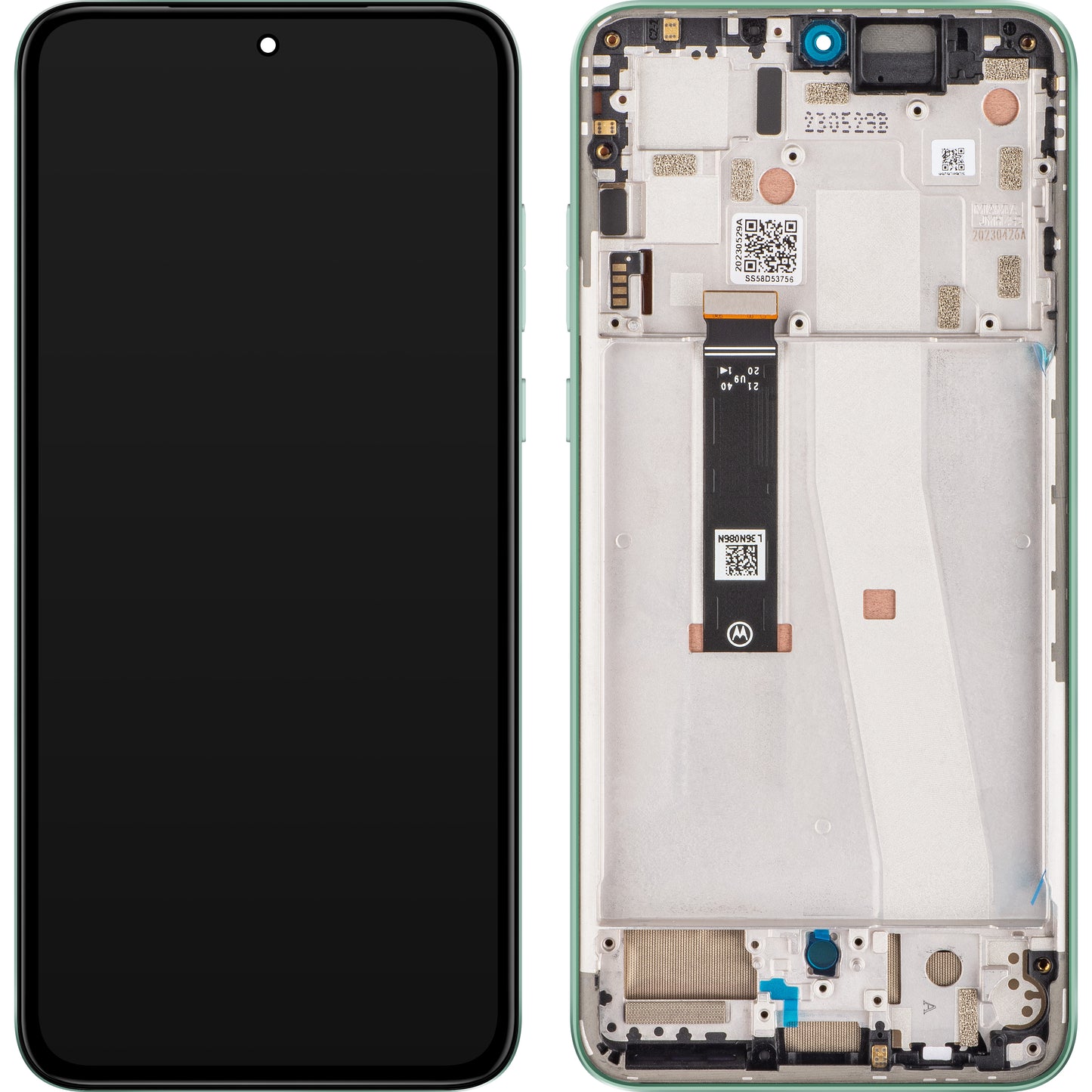Motorola Edge 30 Neo dotykový displej, s rámom, zelený (Aqua Foam), servisný balíček 5D68C21406