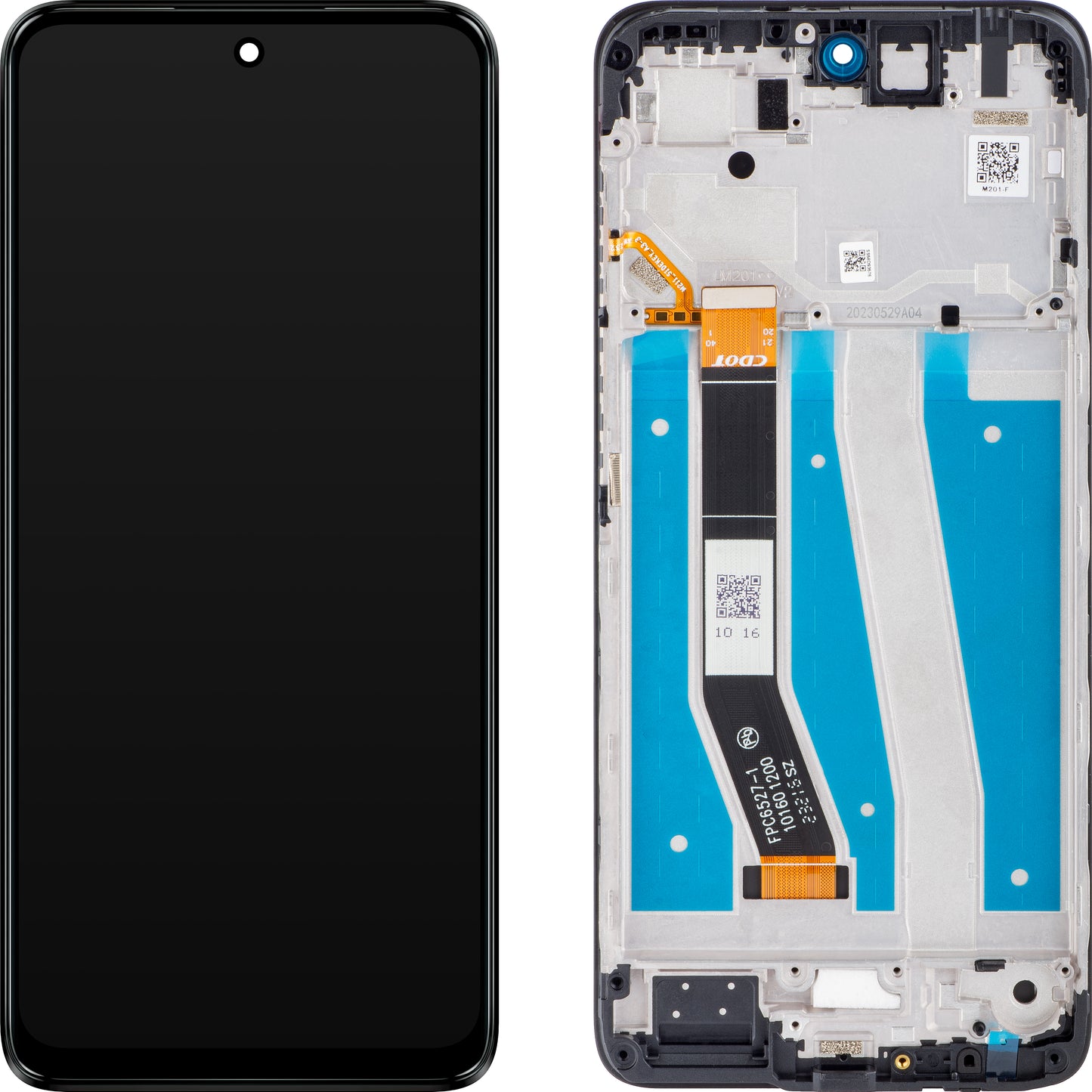 Motorola Moto G14 dotykový displej s dotykovým sklom, s rámom, čierny (oceľovo sivý), servisný balík 5D68C23075