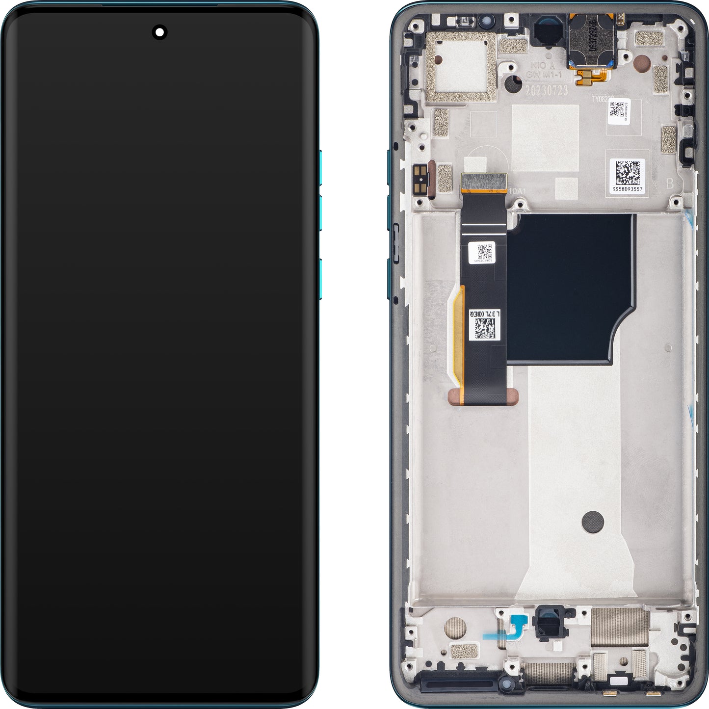Motorola Edge 40 Neo dotykový displej, s rámom, verzia L3, modrá (Caneel Bay), servisný balík 5D68C23160