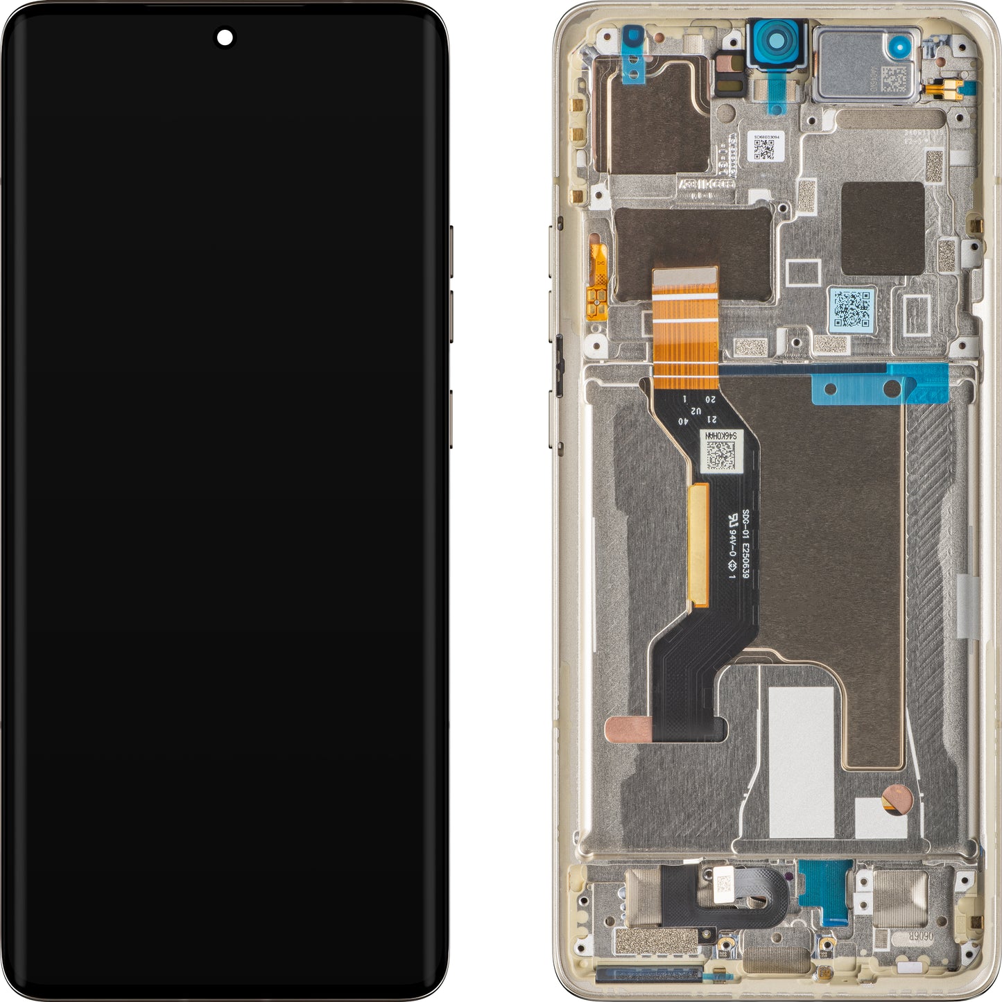 Motorola Edge 50 Ultra dotykový displej, s rámom, béžová (Nordic Wood), servisný balíček 5D68C24484