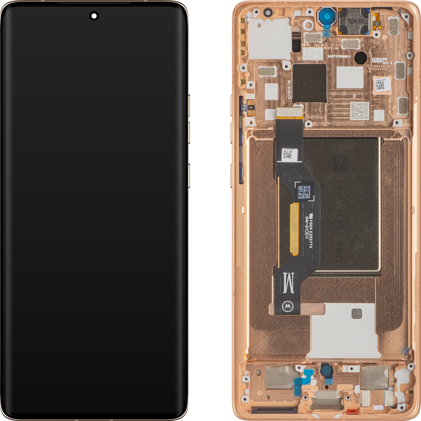 Motorola Edge 50 dotykový displej s dotykovým sklom, s rámom, ružový (Peach Fuzz), servisný balík 5D68C25137