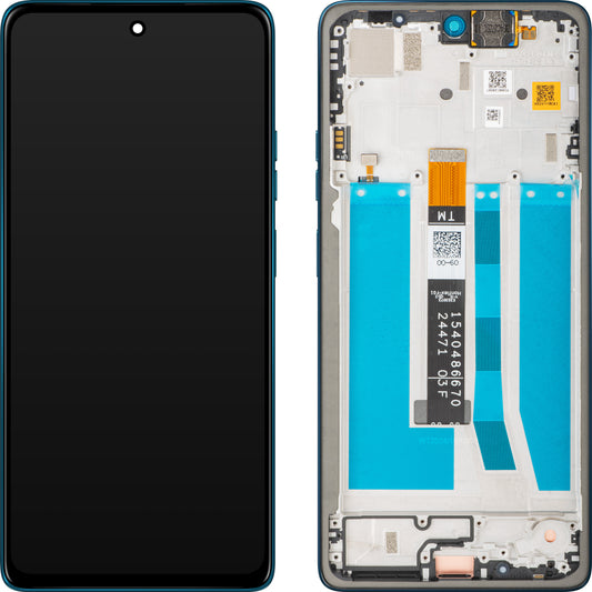 Displej s dotykovou obrazovkou Motorola Moto G75, s rámom, Modrý (Relucent Blue), Service Pack 5D68C29067