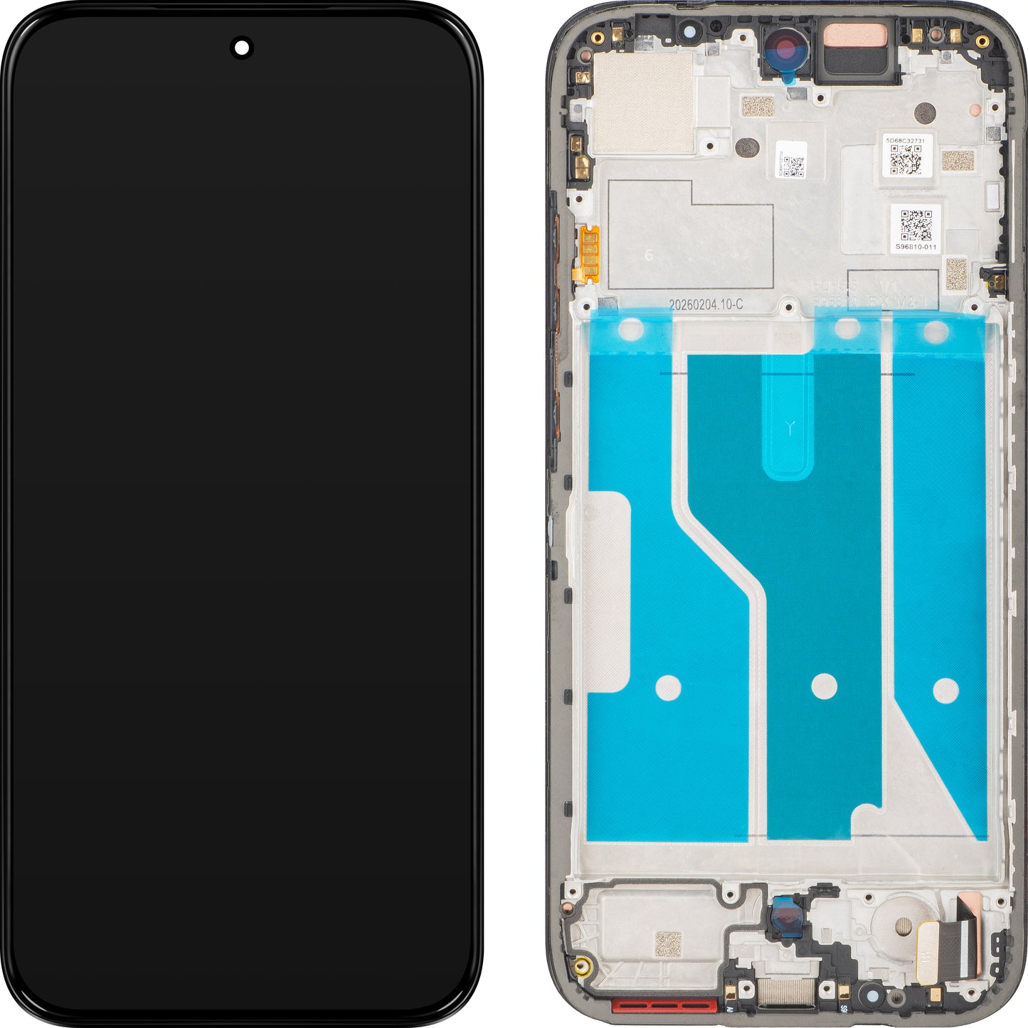 Dotykový displej Motorola Moto G87 s rámom, čierny, servisný balík 5D68C32731