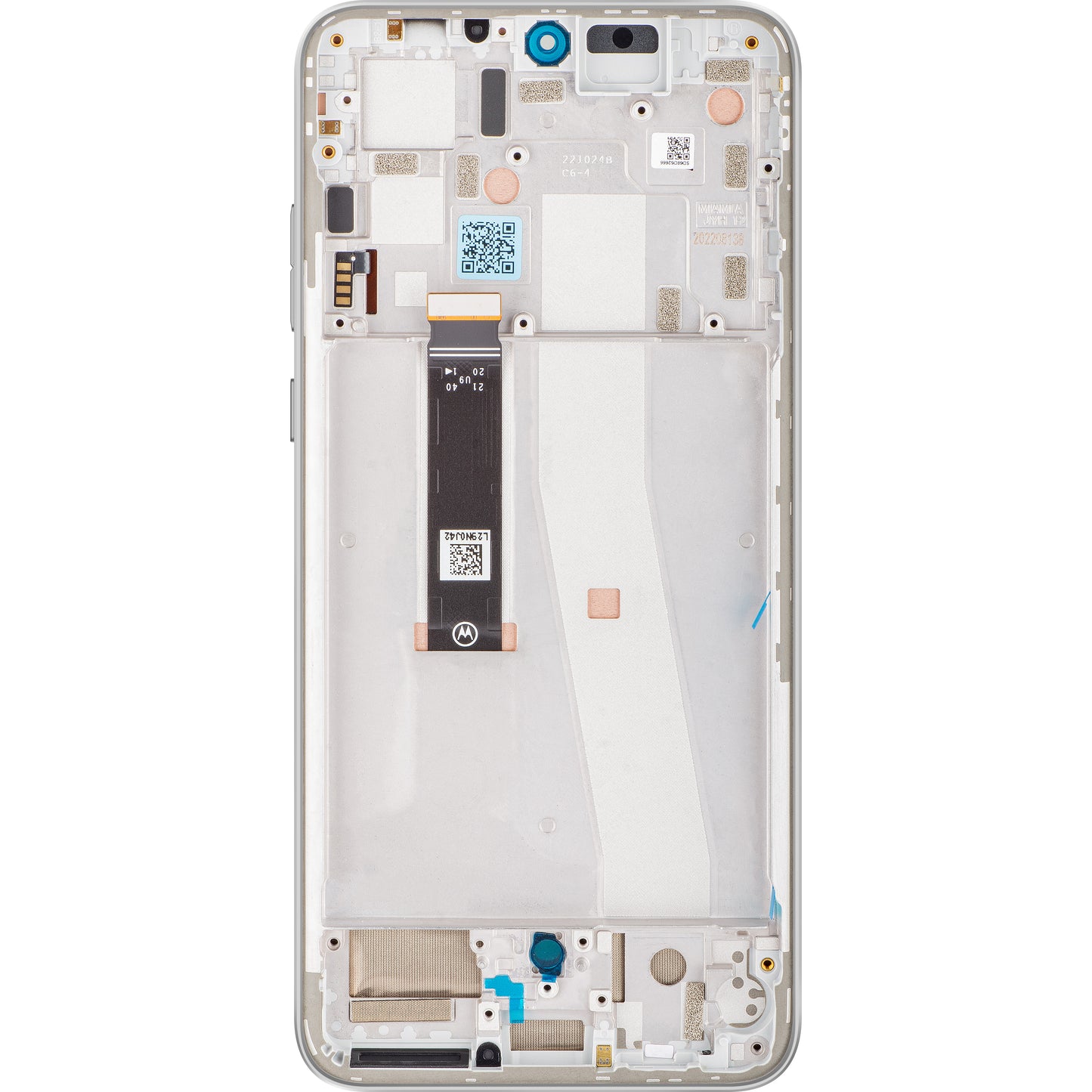 Motorola Edge 30 Neo dotykový displej s rámom, strieborný (Ice Palace), servisný balíček 5D68C21404