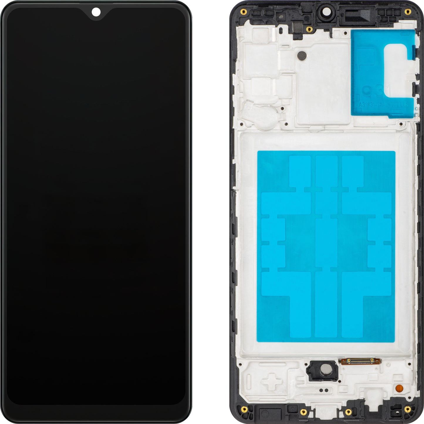 Displej s dotykovým panelom MP kompatibilný so Samsung Galaxy A31 A315, s rámom, čierny