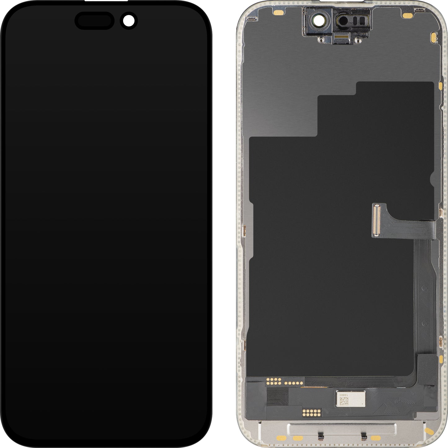 Displej s dotykovou obrazovkou MP kompatibilný s Apple iPhone 15 Pro, s rámom, verzia OLED FHD Diagnostic, čierna