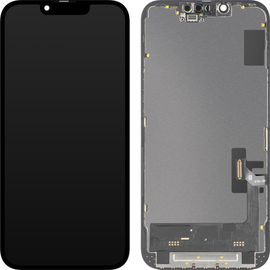 Displej s dotykovou obrazovkou MP kompatibilný s Apple iPhone 14, s rámom, verzia Soft OLED FHD 120Hz IC Movable, čierna