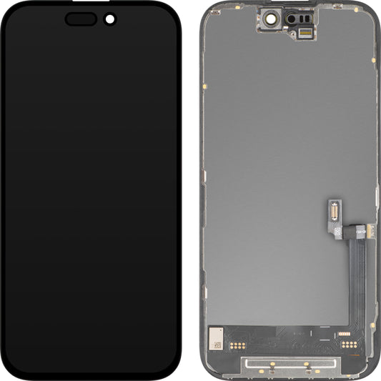 Displej s dotykovou obrazovkou MP kompatibilný s Apple iPhone 16, s rámom, verzia Soft OLED FHD 120Hz IC Movable, čierna