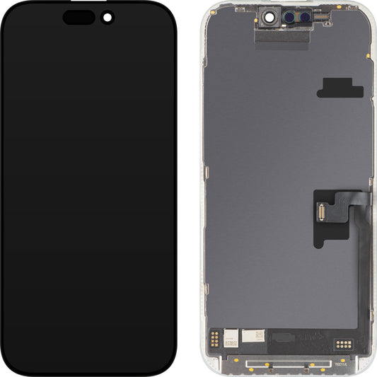 Displej s dotykovou obrazovkou MP kompatibilný s Apple iPhone 16 Pro, s rámom, verzia Soft OLED FHD 120Hz IC Movable, čierna