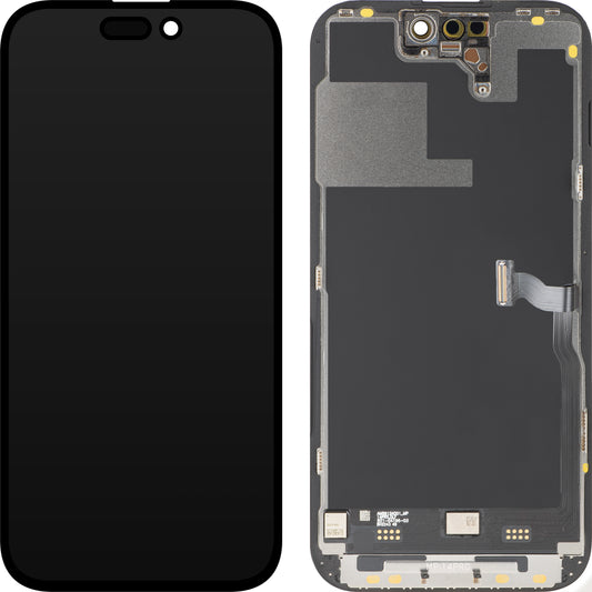 Displej s dotykovou obrazovkou MP kompatibilný s Apple iPhone 14 Pro, s rámom, prémiová verzia Soft OLED FHD 120Hz diagnostická, čierna