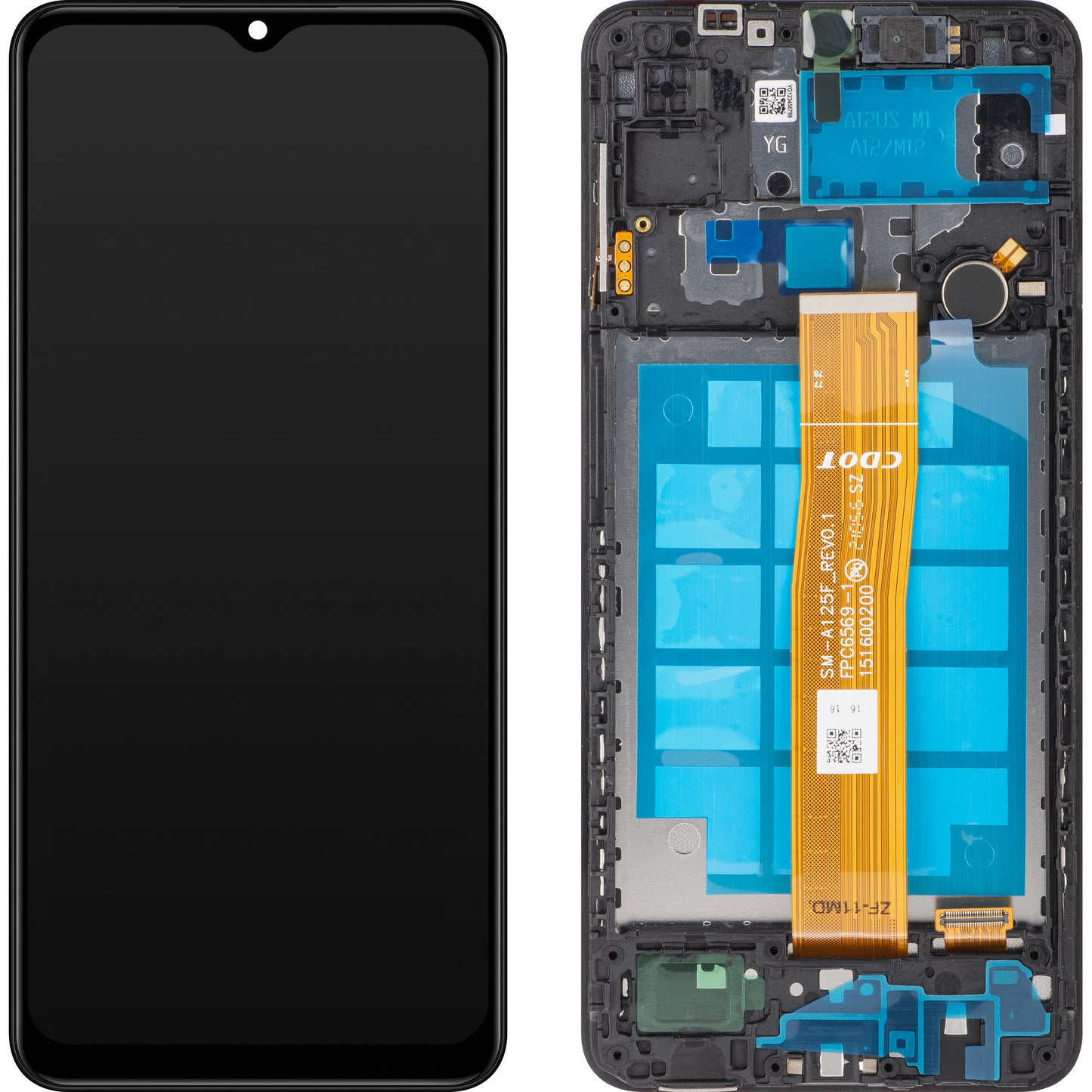 MP dotykový displej kompatibilný so Samsung Galaxy A12 A125 / A12 Nacho A127, s rámom, čierny, znovuzapečatený