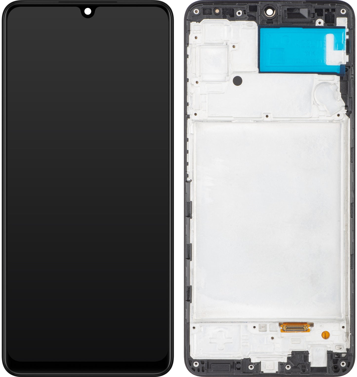 MP dotykový displej kompatibilný so Samsung Galaxy A22 A225, s rámom, čierny