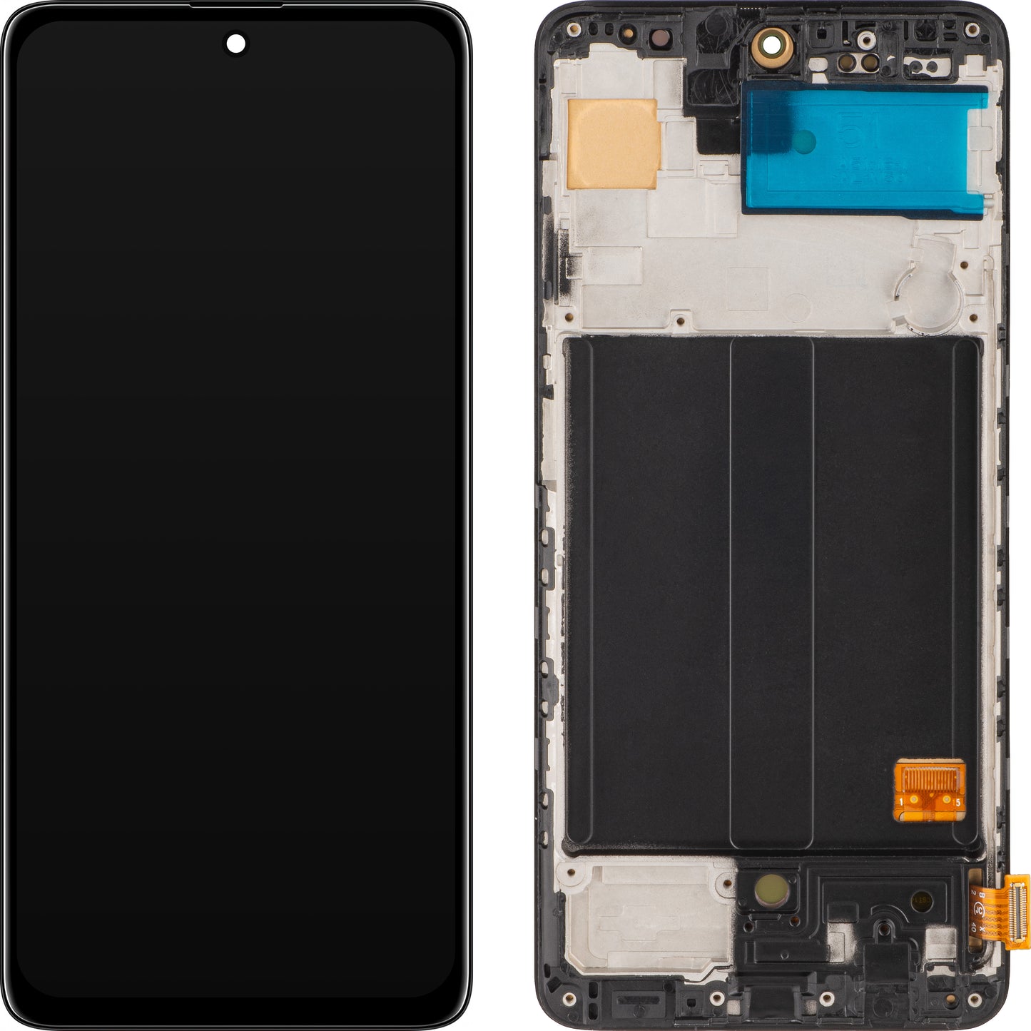 MP dotykový displej kompatibilný so Samsung Galaxy A51 A515, s rámom, verzia OLED, čierny