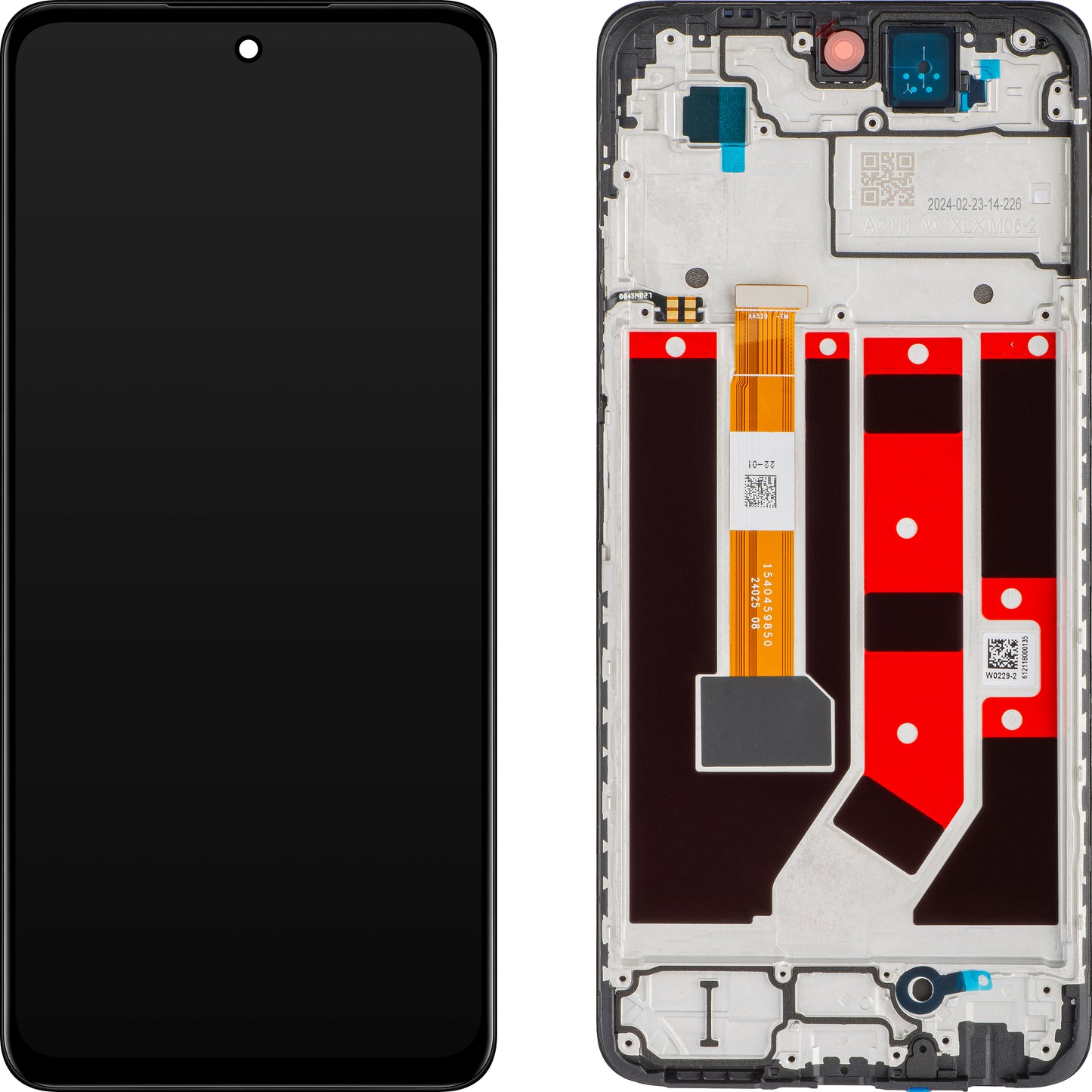 Oppo A58 4G dotykový displej s dotykovým sklom, s rámom, čierny, servisný balíček 621029000089