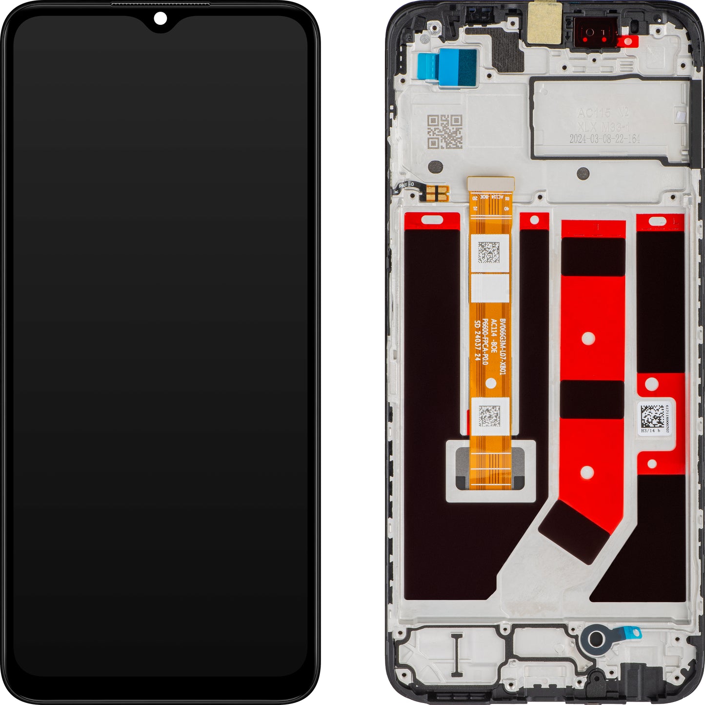 Dotykový displej Oppo A18 / A38 s rámom, čierny, servisný balíček 621029000099