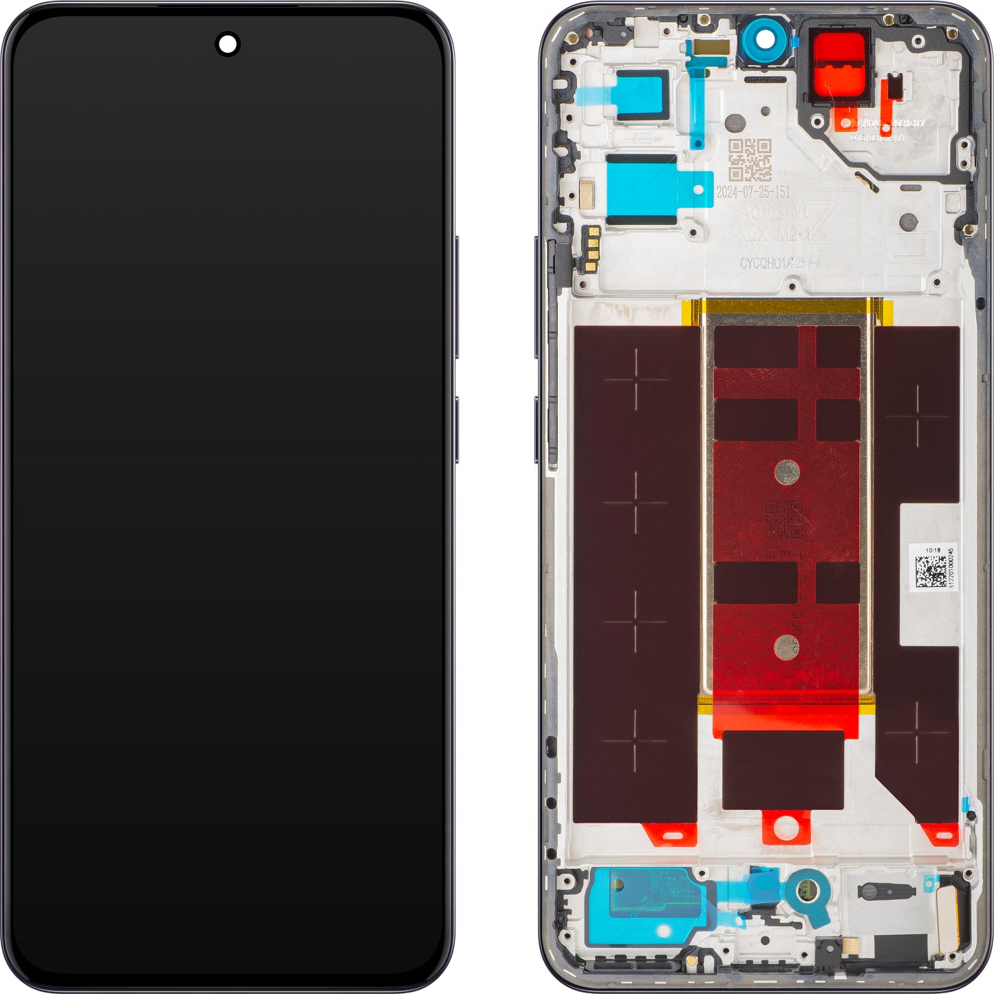 Displej s dotykovou obrazovkou Oppo Reno12 Pro, s rámom, čierna (Space Brown), Service Pack 621029000216