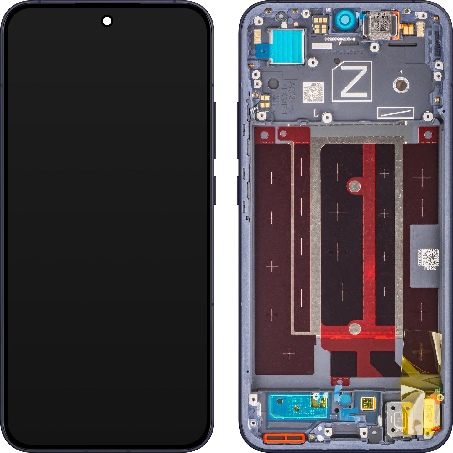 Displej s dotykovou obrazovkou Oppo Reno13, s rámom, Modrý (Luminous Blue), Service Pack 621029000428