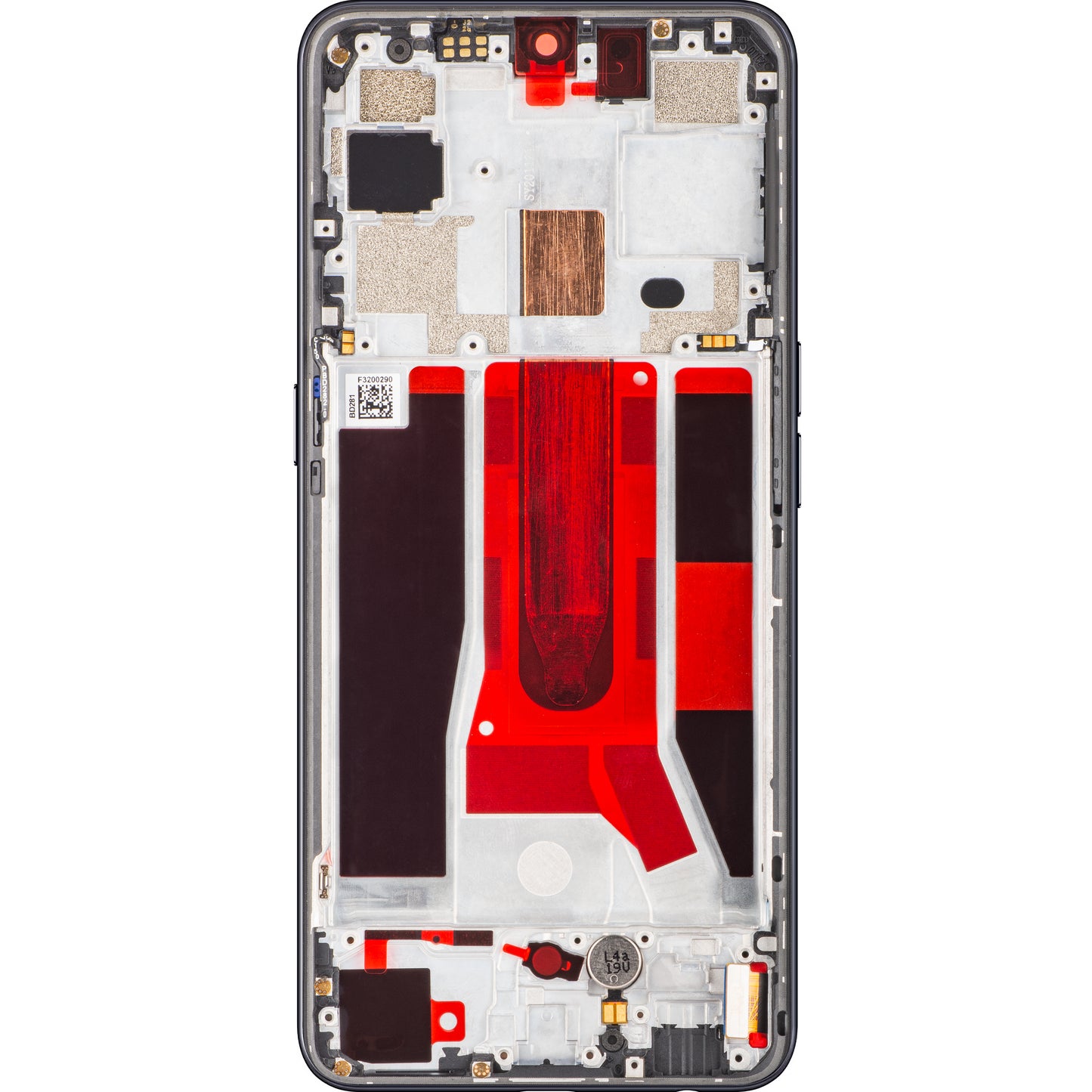 Oppo Reno3 5G dotykový displej / Find X2 Lite, s rámčekom, Moonlight Black, servisný balíček 4903624