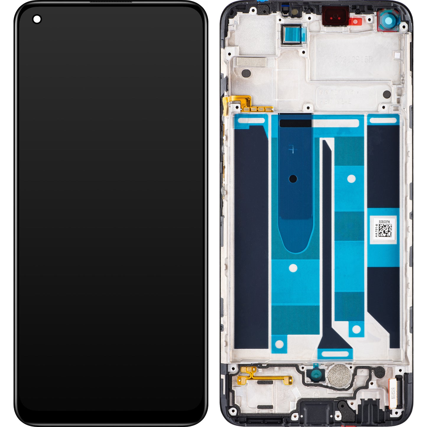 Realme 8 Pro dotykový displej, s rámom, čierny, servisný balíček 4130052