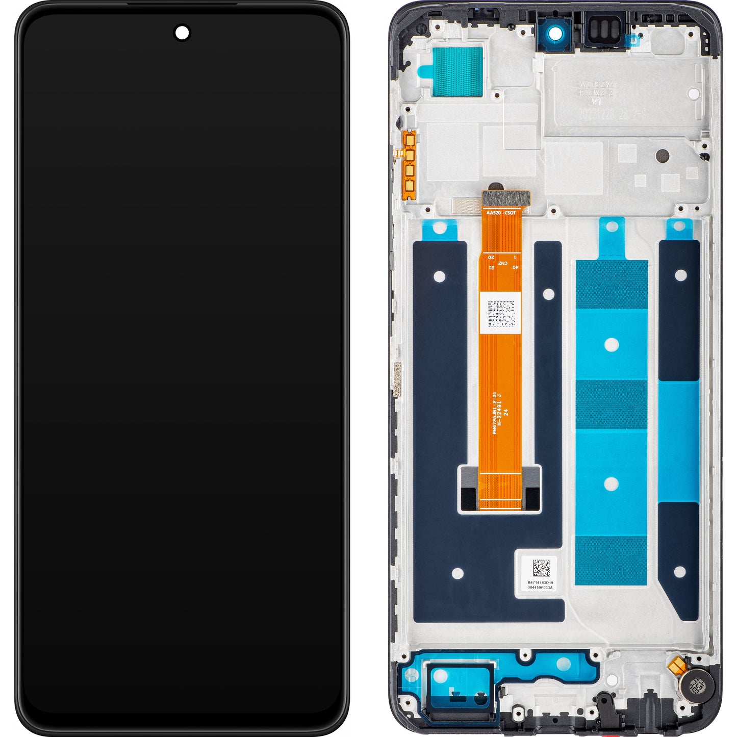 Realme C55 dotykový displej, s rámom, čierny, servisný balíček 4130438