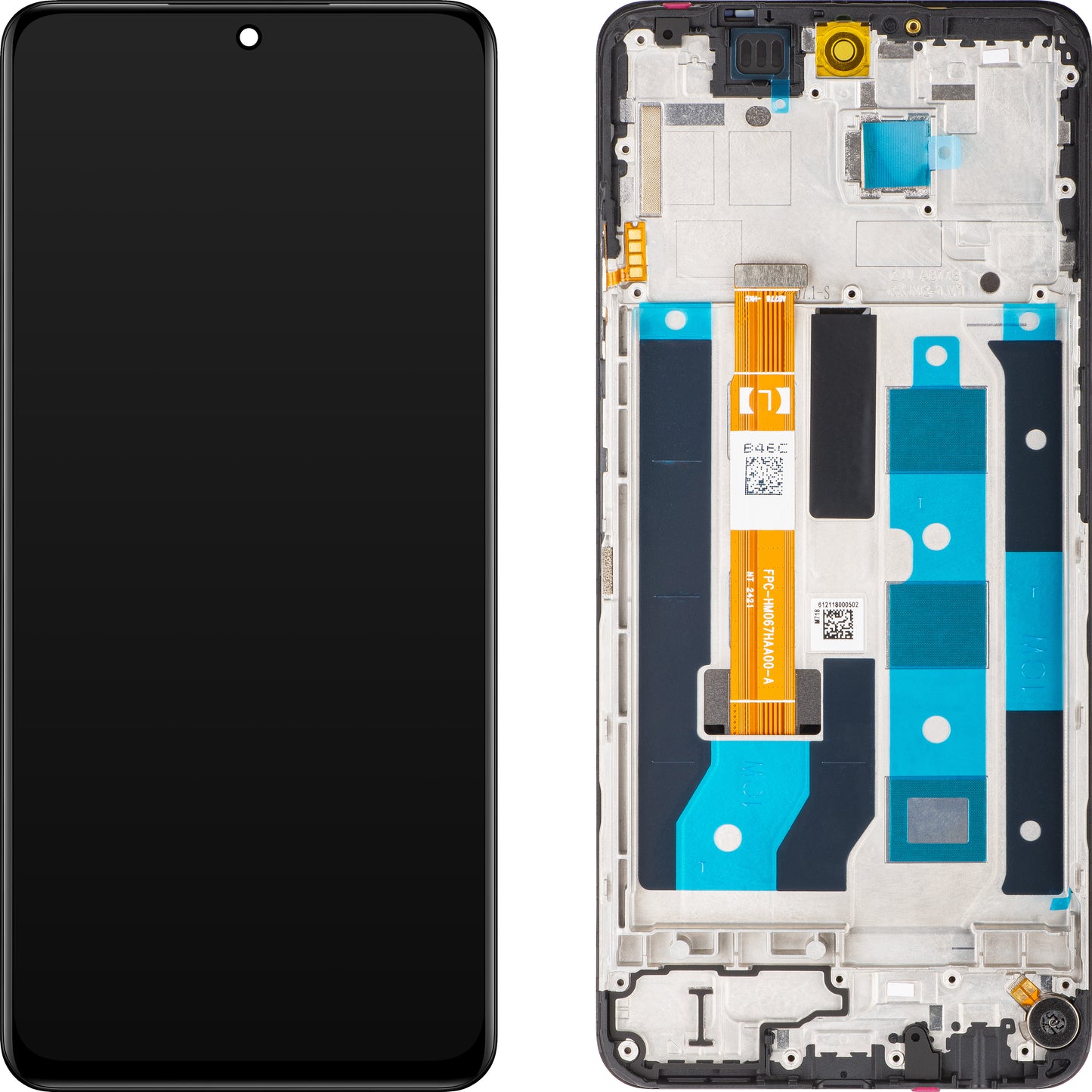 Realme 12x Touchscreen Display, with Frame, Glowing Black, Service Pack 621029000186