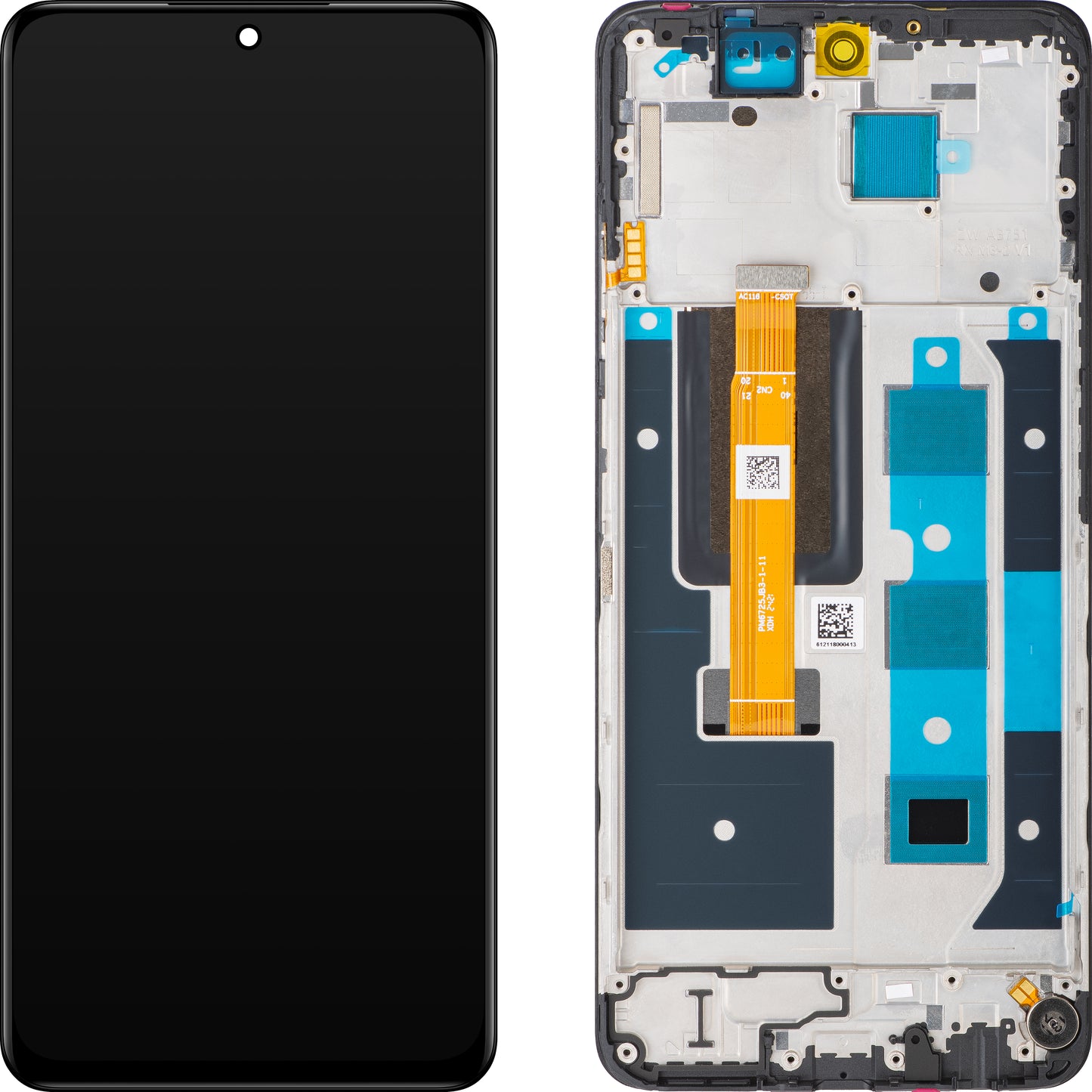 Displej s dotykovou obrazovkou Realme 12, s rámom, čierny, balíček pre servis