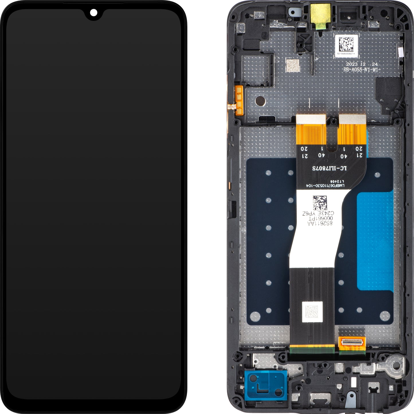 Dotykový displej Samsung Galaxy A05s A057, s rámom, čierny, servisný balíček GH81-24364A