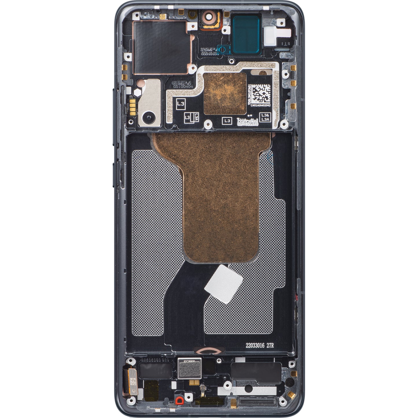 Xiaomi 12S / 12X / 12 Dotykový displej s rámom, čierny, servisný balík 56000300L300