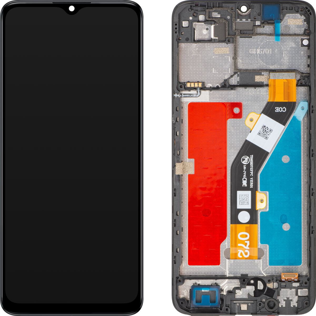 Displej s dotykovou obrazovkou ZTE Blade A34 / Blade A54, s rámom, čierny, Service Pack 80800518534