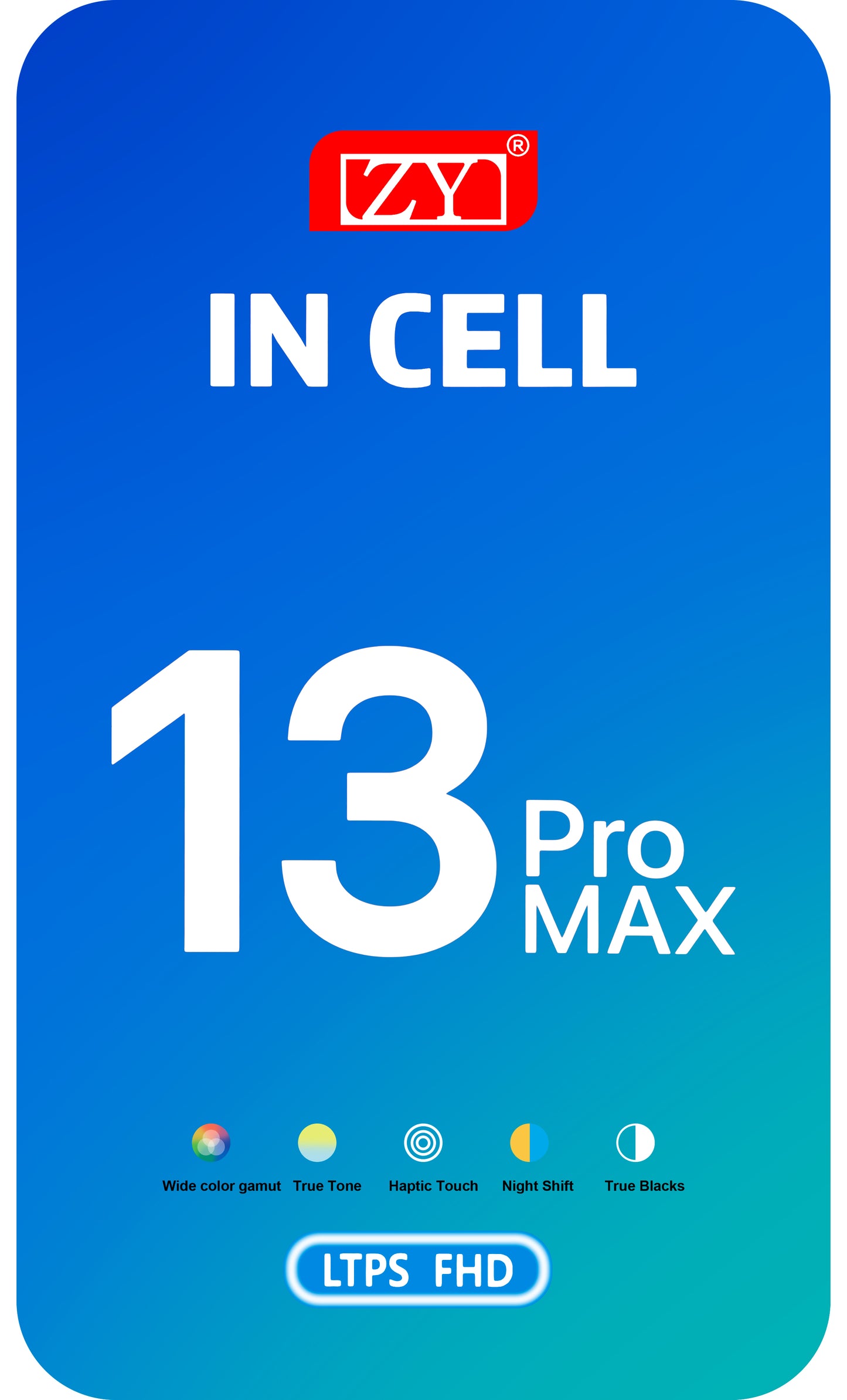 ZY dotykový displej pre Apple iPhone 13 Pro Max, s rámom, verzia s pohyblivým LCD displejom v bunke IC, čierny