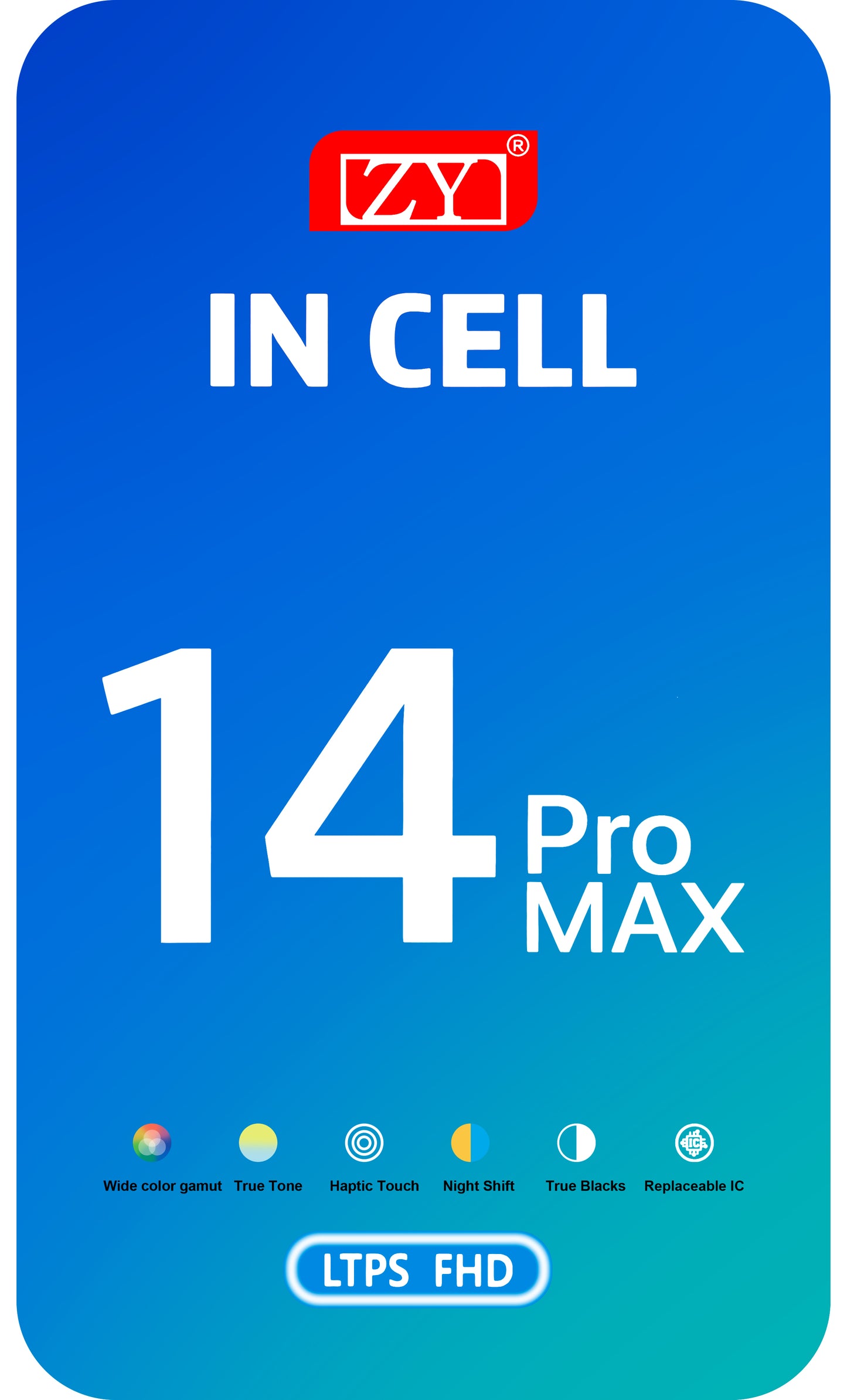 Displej so dotykovou obrazovkou ZY pre Apple iPhone 14 Pro, s rámom, verzia LCD In-Cell IC pohyblivá, čierna