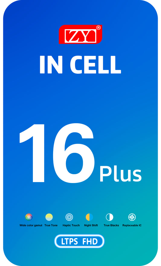 Displej s dotykovou obrazovkou ZY pre Apple iPhone 16 Plus, s rámom, verzia LCD In-Cell, čierna