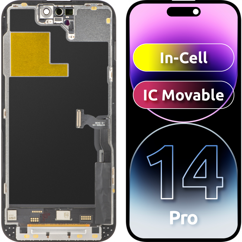 Displej so dotykovou obrazovkou ZY pre Apple iPhone 14 Pro, s rámom, verzia LCD In-Cell IC pohyblivá, čierna