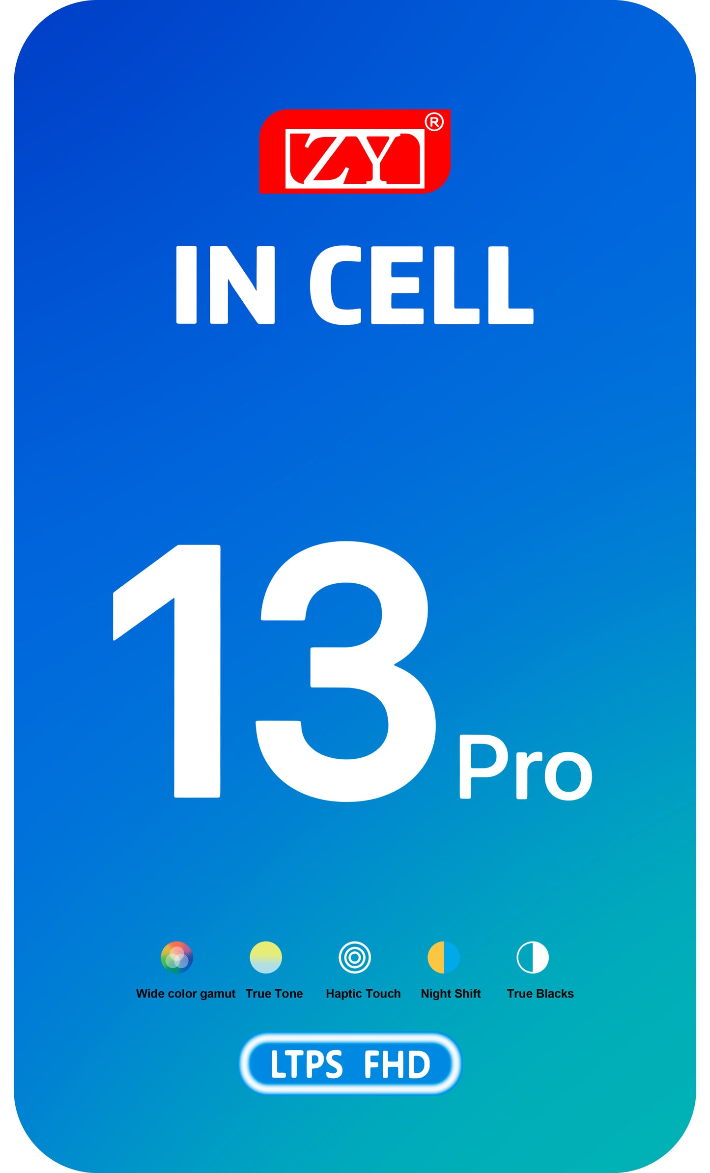 ZY dotykový displej pre Apple iPhone 13 Pro, s rámom, verzia s pohyblivým LCD displejom v bunke IC, čierny