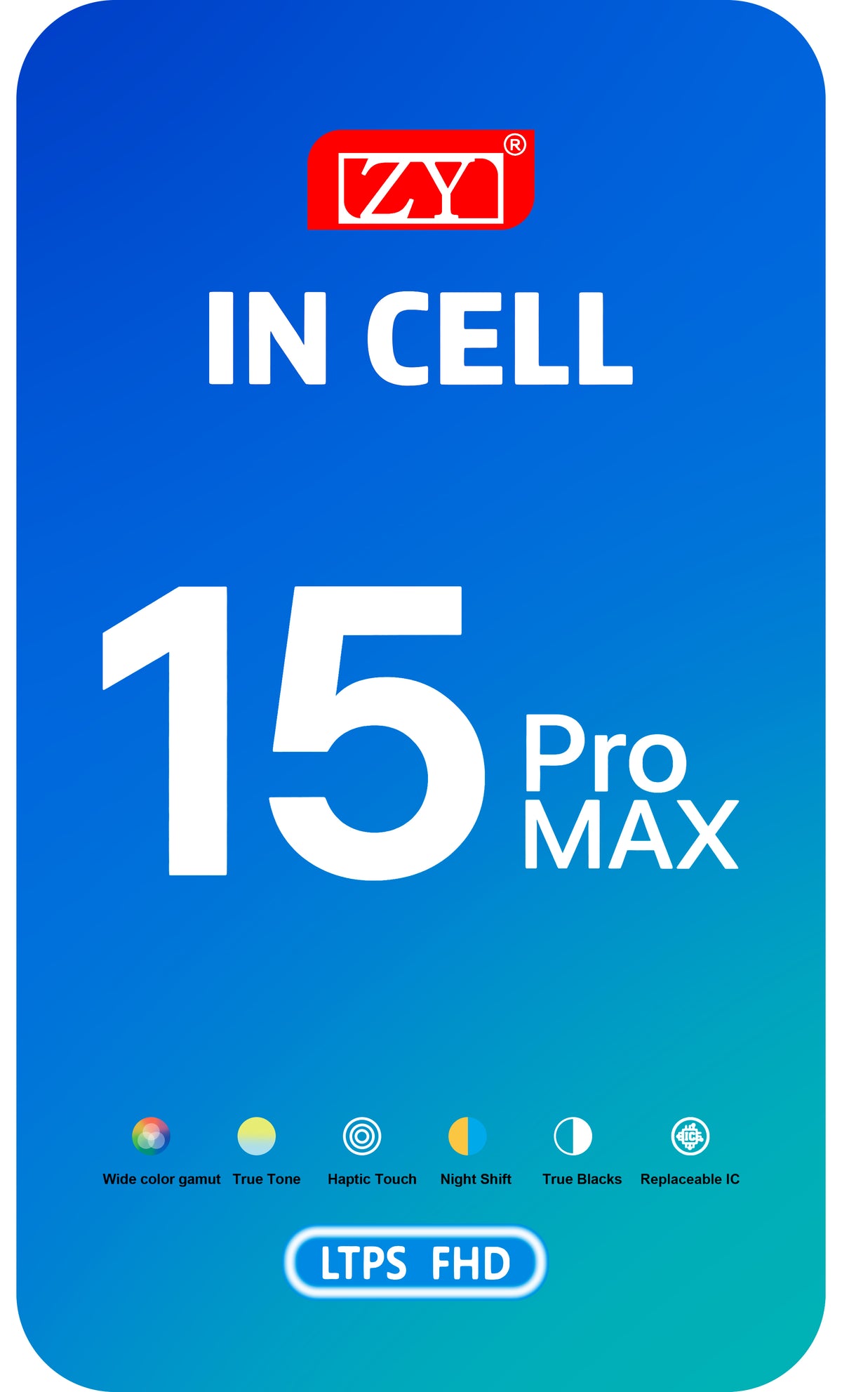Displej so dotykovou obrazovkou ZY pre Apple iPhone 15 Pro Max, s rámom, verzia LCD In-Cell IC pohyblivá, čierna