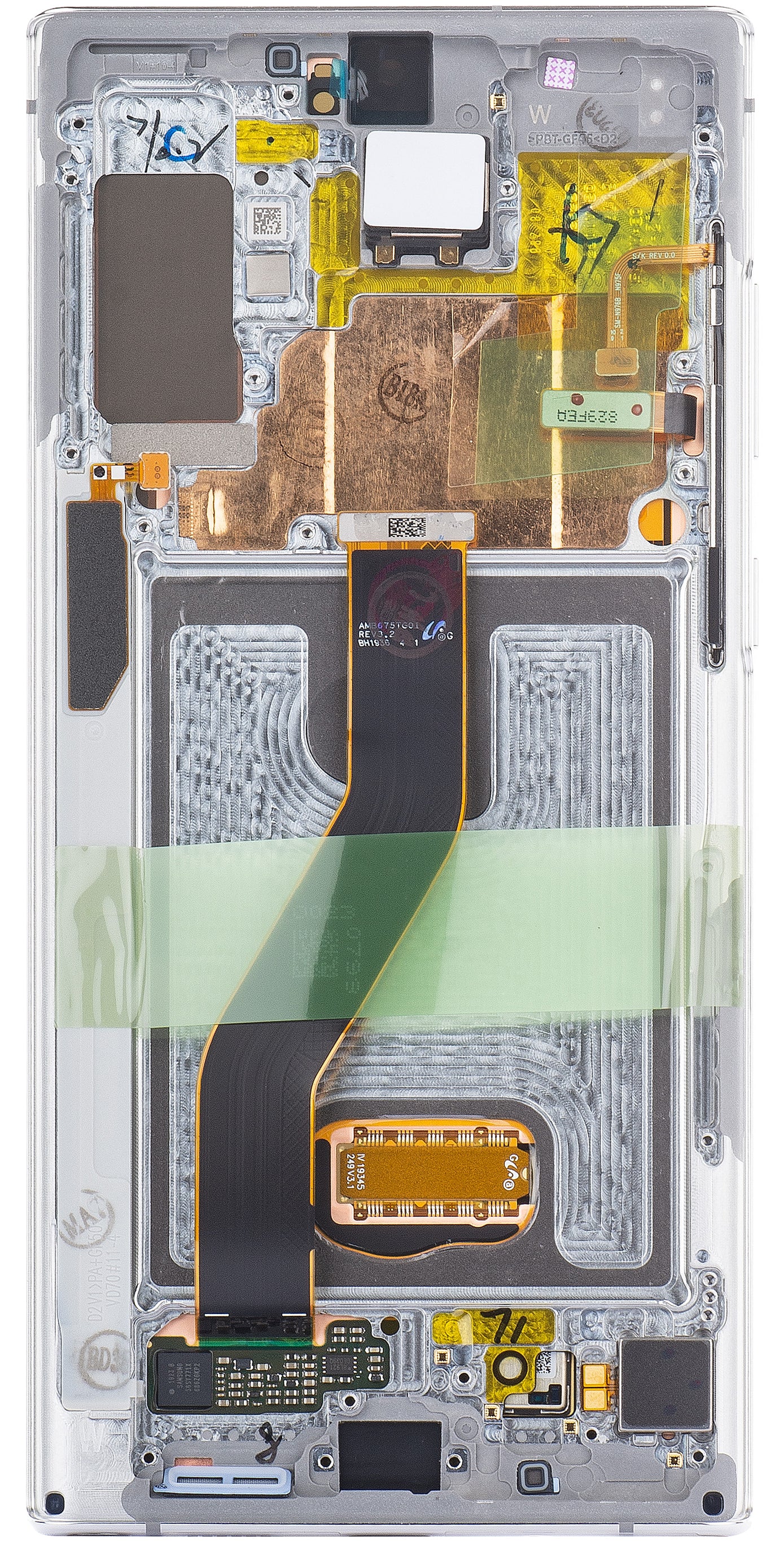 Dotykový displej Samsung Galaxy Note 10+ 5G N976 / Note 10+ N975, s rámom, biely, servisný balíček GH82-20838B