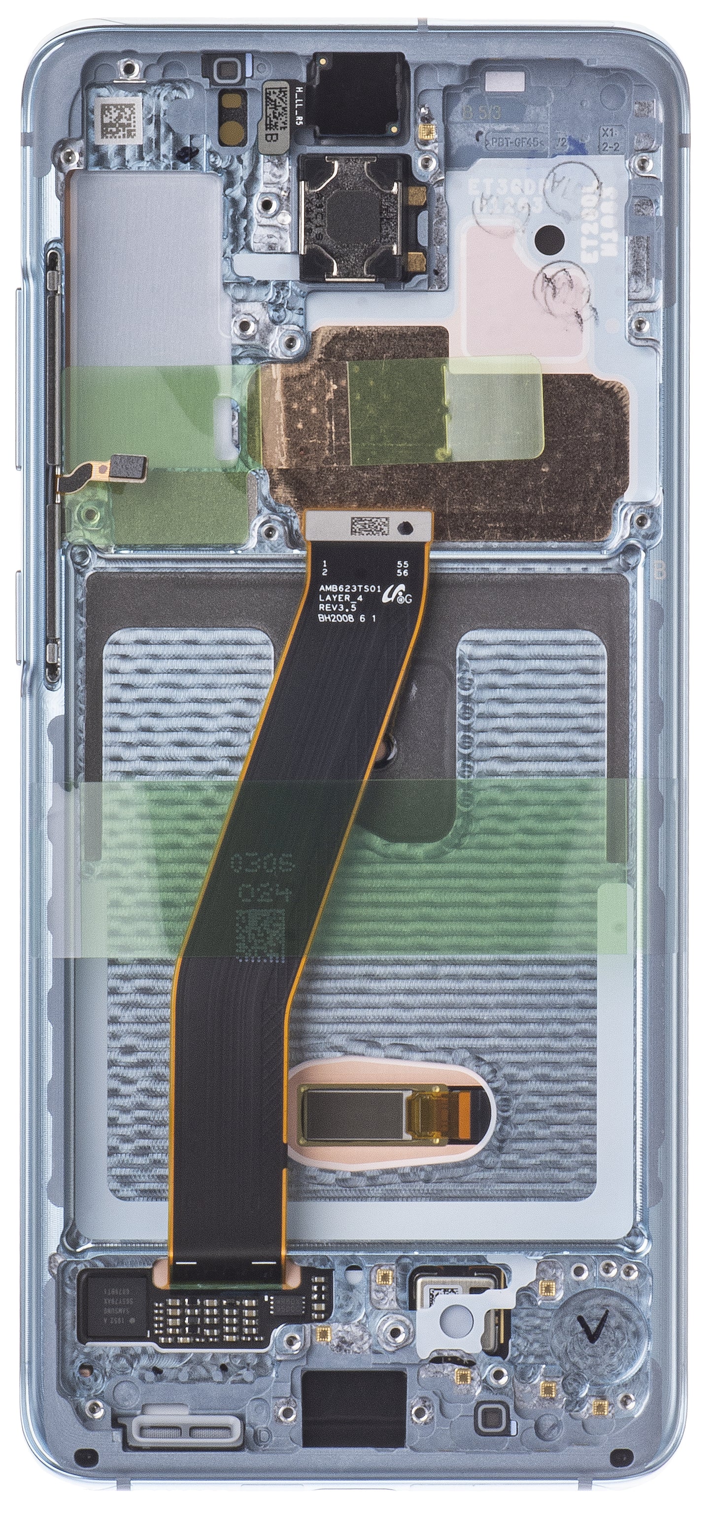 Display s dotykovou obrazovkou Samsung Galaxy S20 5G G981 / S20 G980, s rámom, modrý, Service Pack GH82-22131D