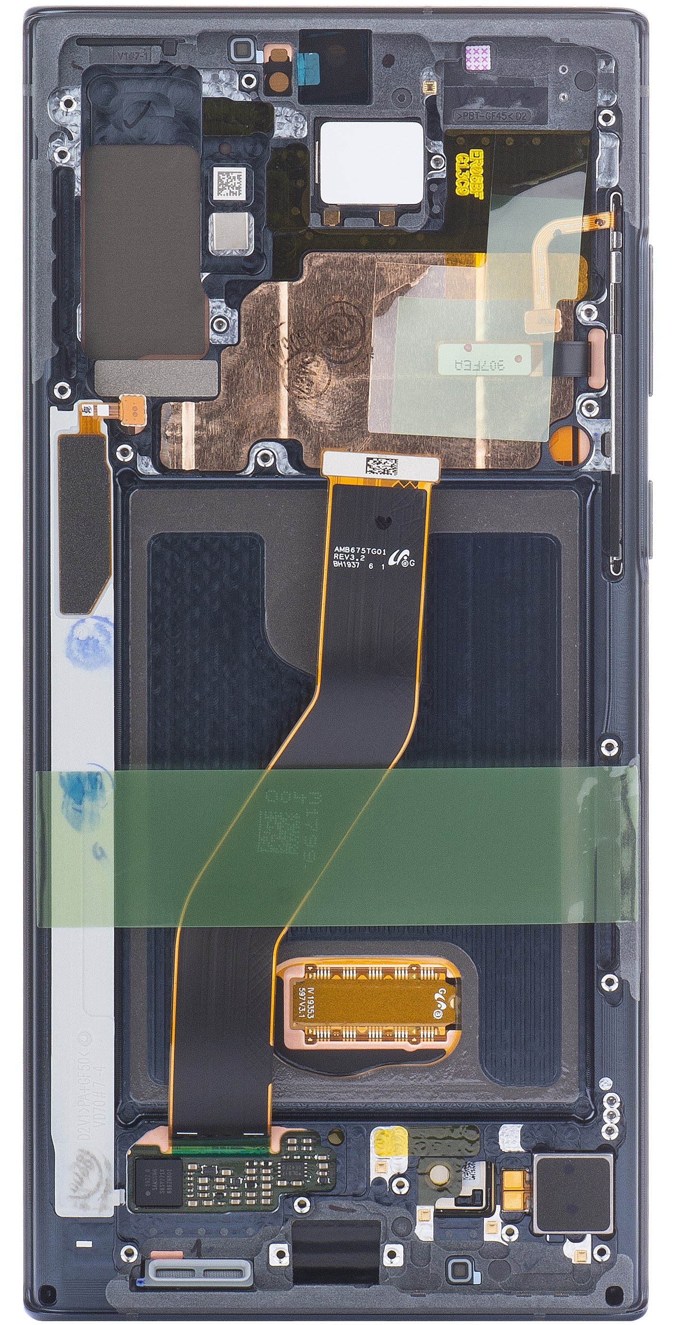 Samsung Galaxy Note 10+ 5G N976 / Note 10+ N975 dotykový displej, s rámom, čierny (Aura Black), servisný balíček GH82-20838A