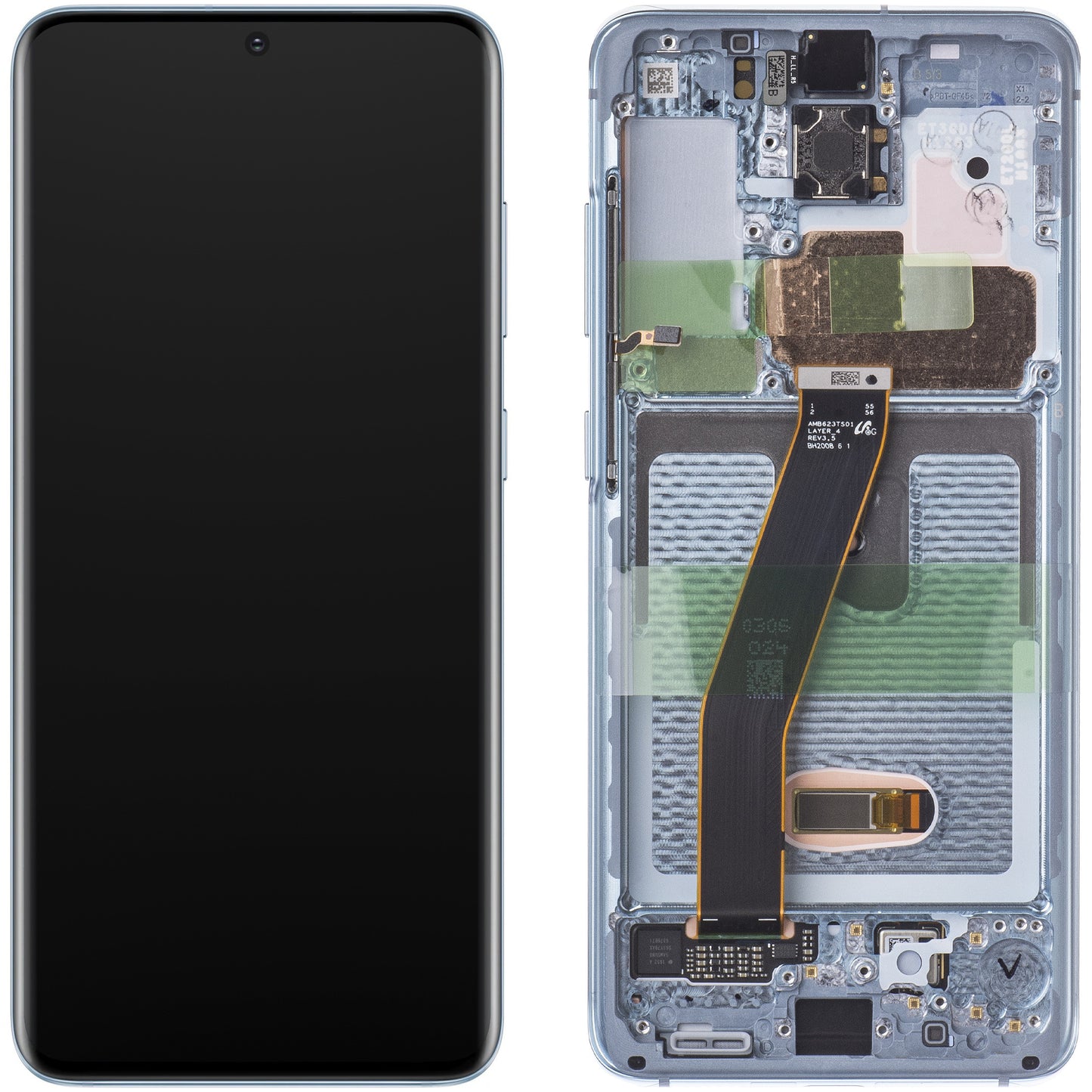 Display s dotykovou obrazovkou Samsung Galaxy S20 5G G981 / S20 G980, s rámom, modrý, Service Pack GH82-22131D