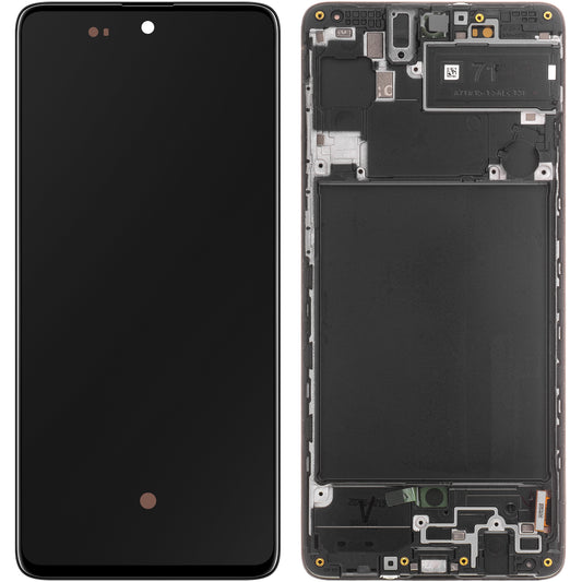 Samsung Galaxy Galaxy A71 A715 dotykový displej s rámom, čierny, servisný balíček GH82-22152A