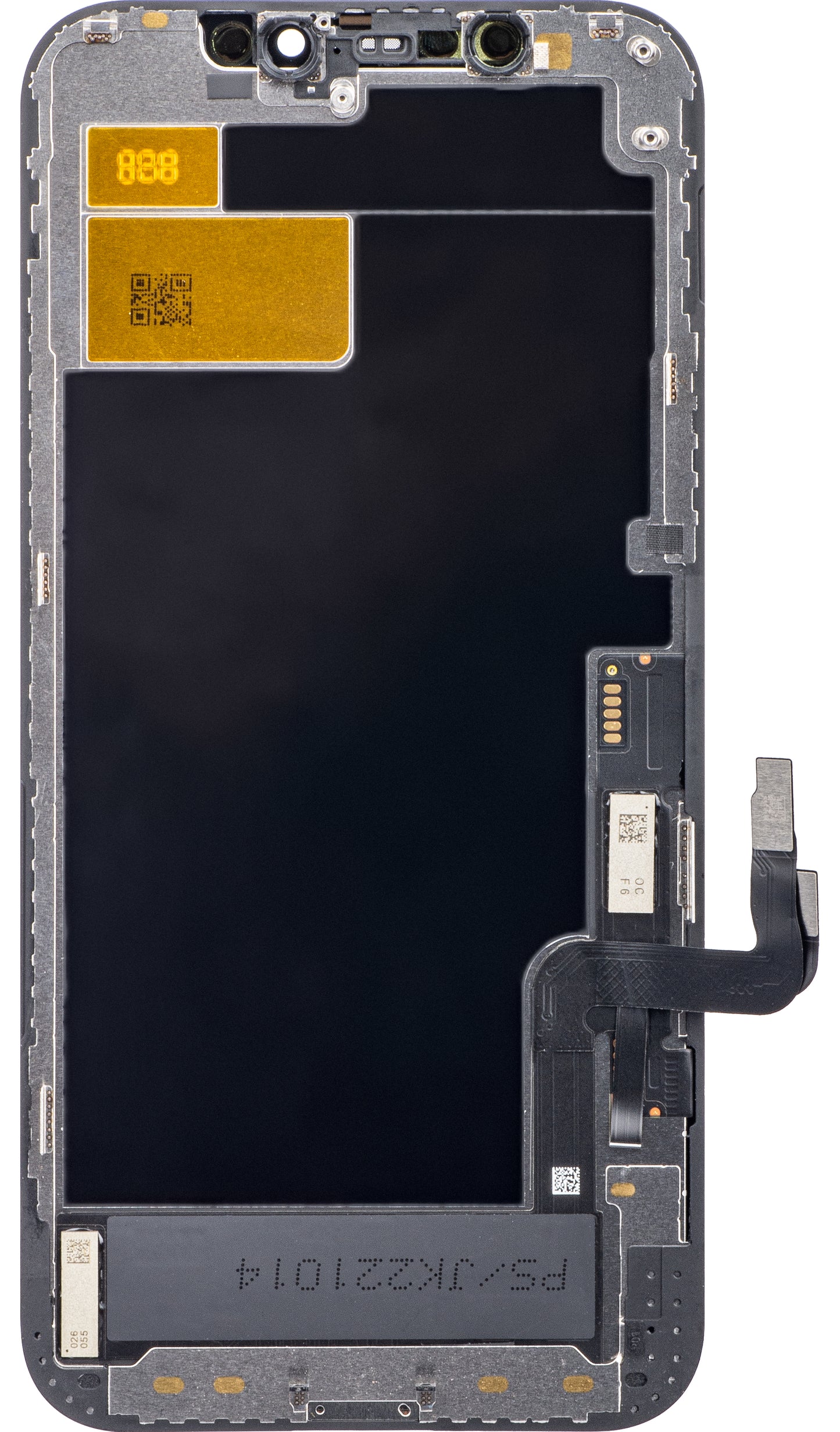Displej s dotykovou obrazovkou JK pre Apple iPhone 12 / 12 Pro, s rámom, verzia LCD In-Cell IC Movable, čierna