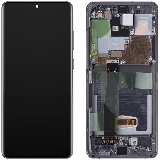 Samsung Galaxy S20 Ultra 5G G988 / S20 Ultra G988 dotykový displej s rámom, sivý, servisný balíček GH82-26032B