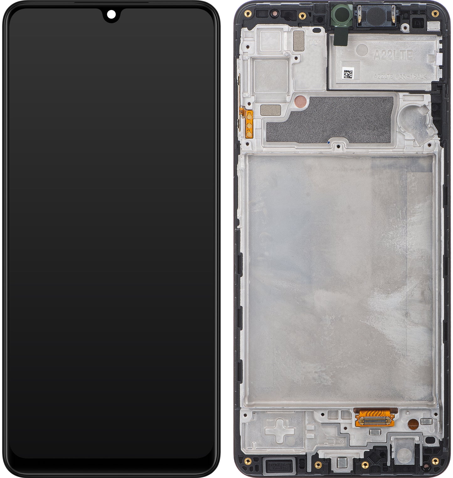 Samsung Galaxy Galaxy A22 A225 dotykový displej s rámom, čierny, servisný balíček GH82-25944A